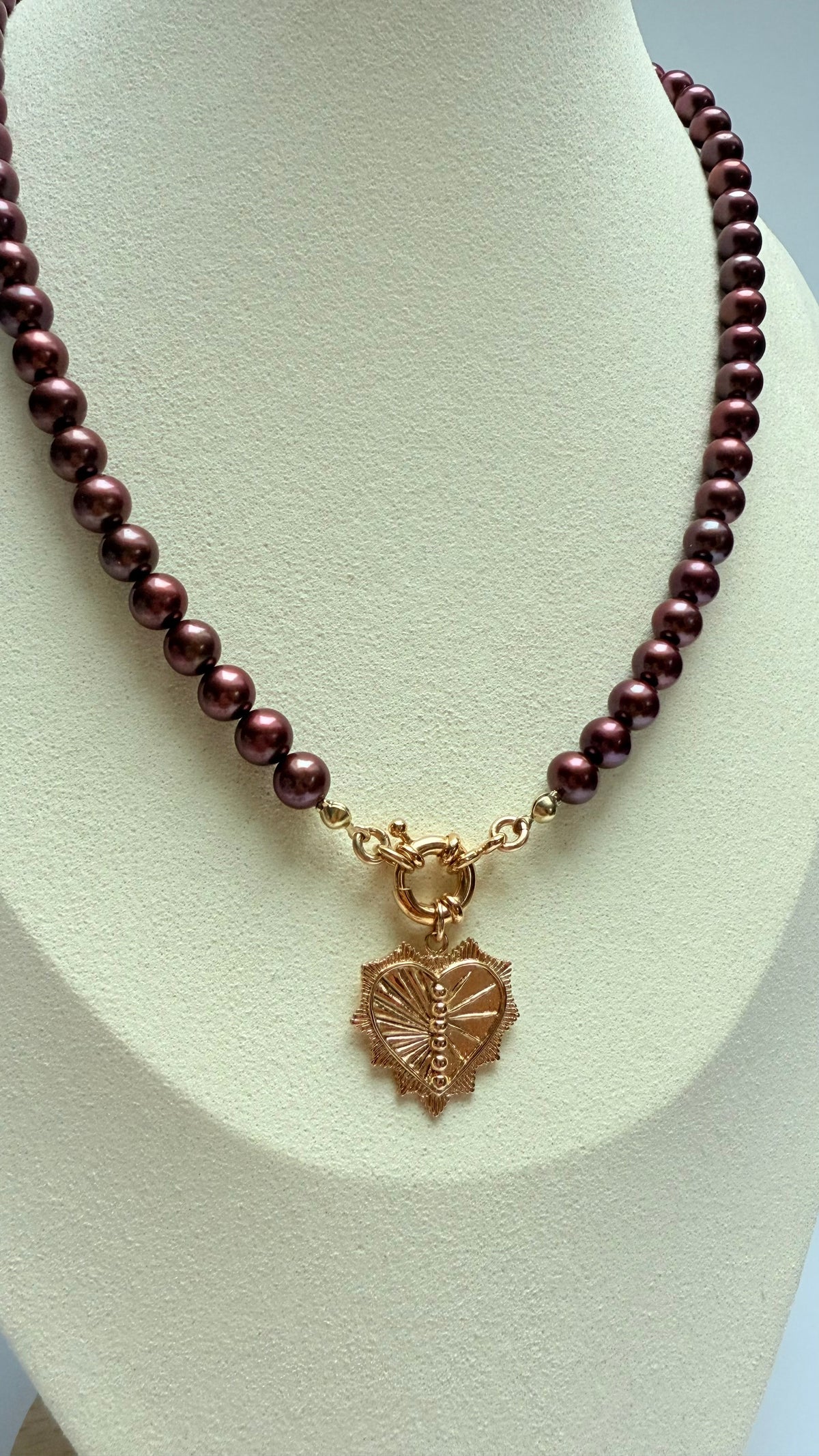 Sacred heart 3micron gold heart charm