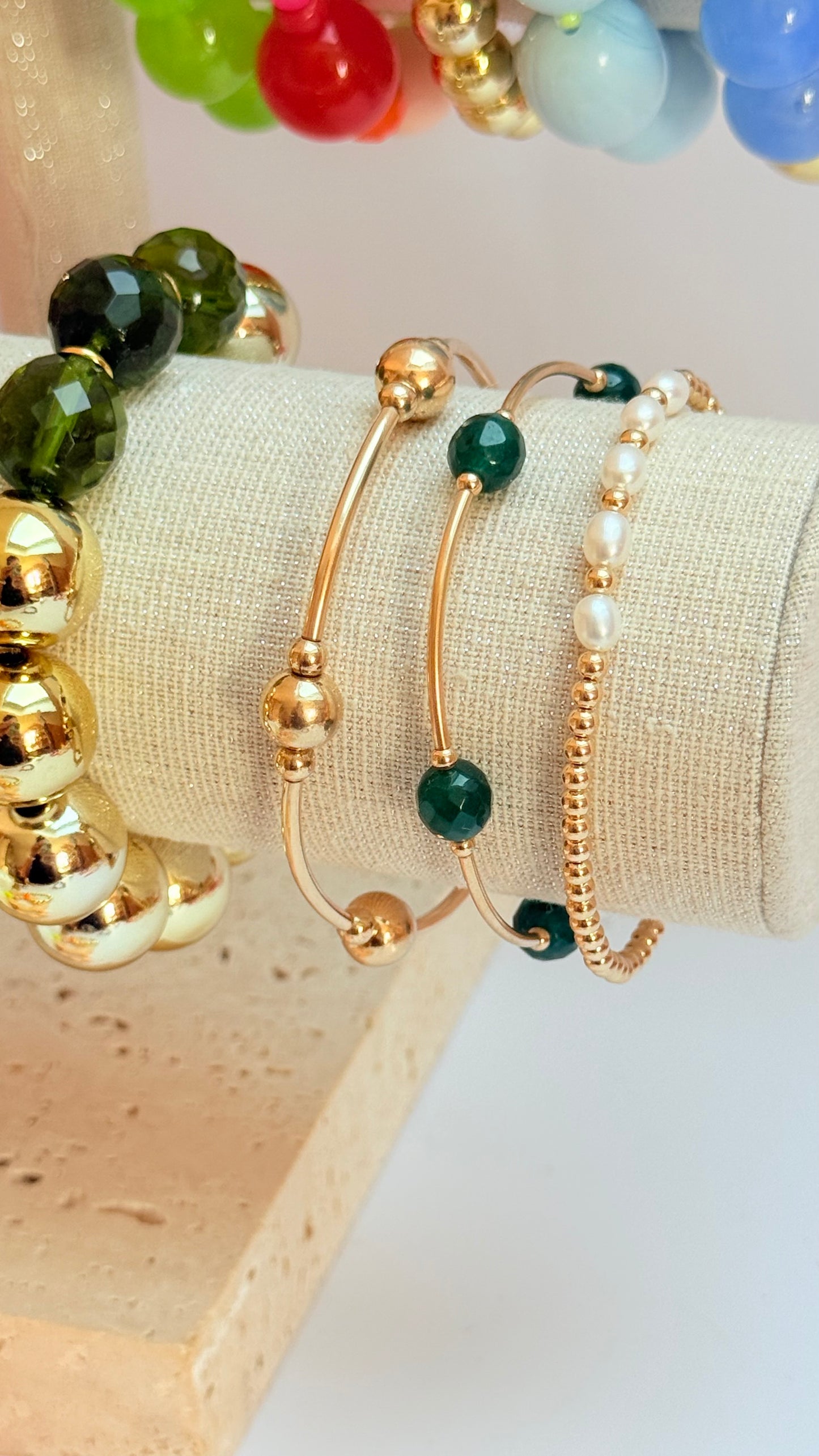 Roxie gold filled bracelet with mini pearl detail