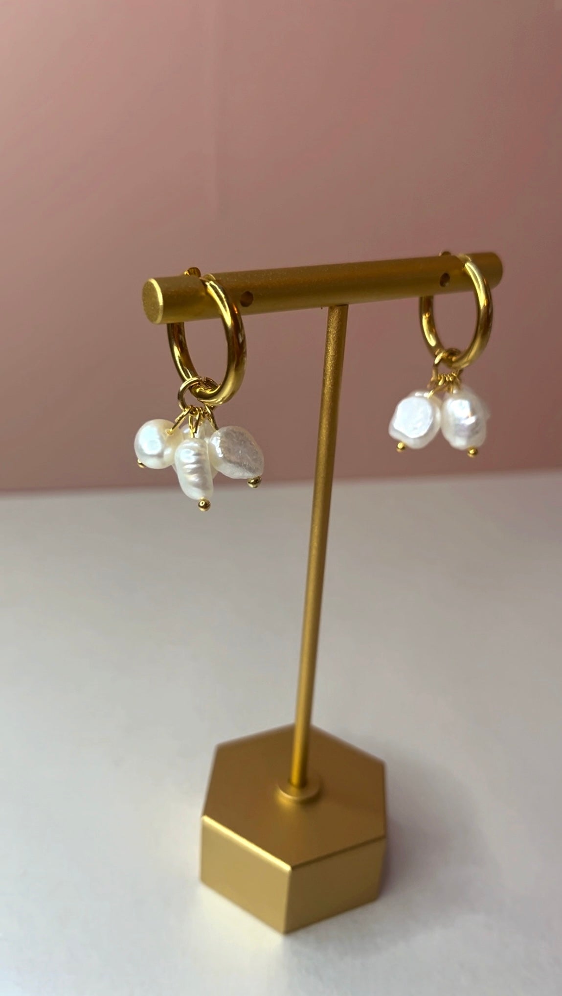 Pearl cluster creole hoops