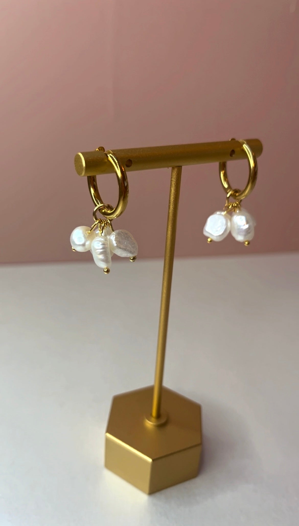 Pearl cluster creole hoops