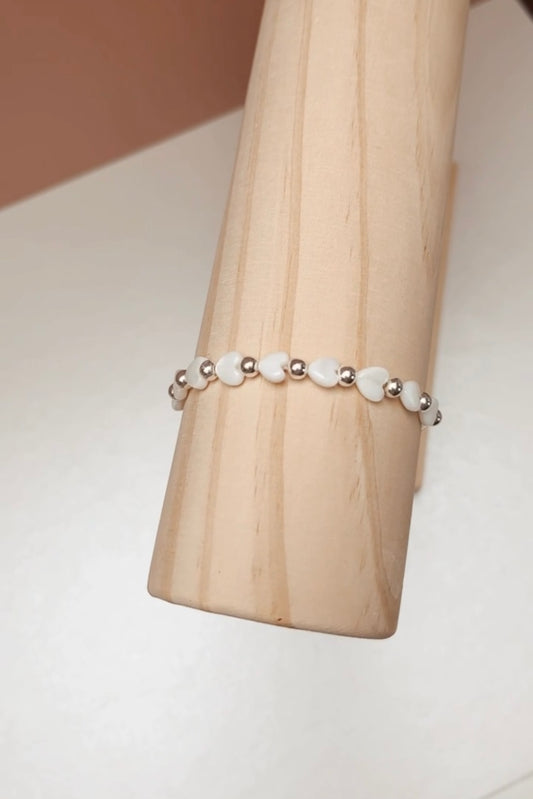 Silver shell heart  bracelets