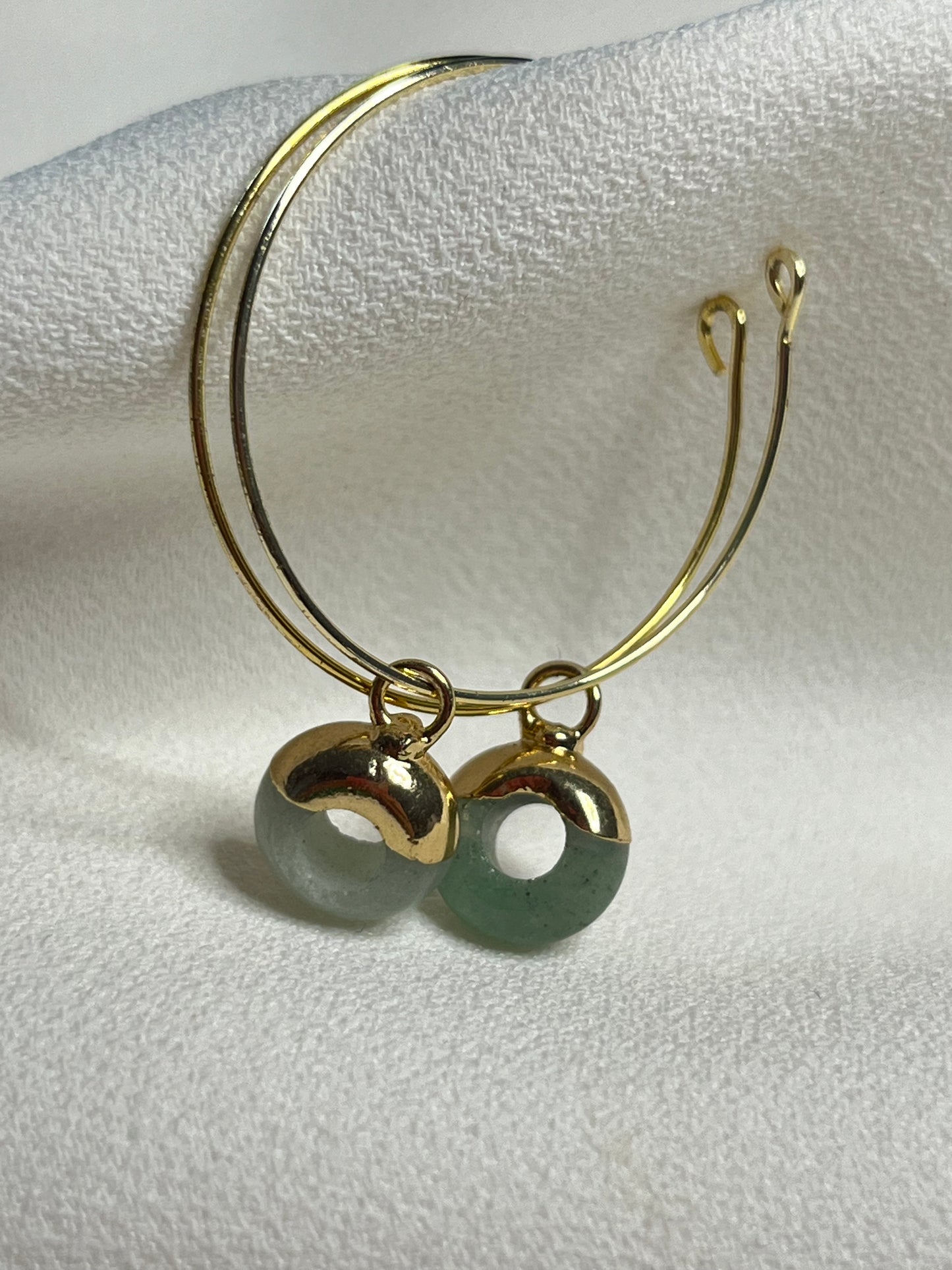 Jade circle Hoops