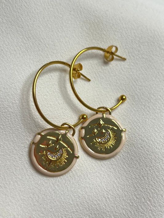 Moon disc earrings