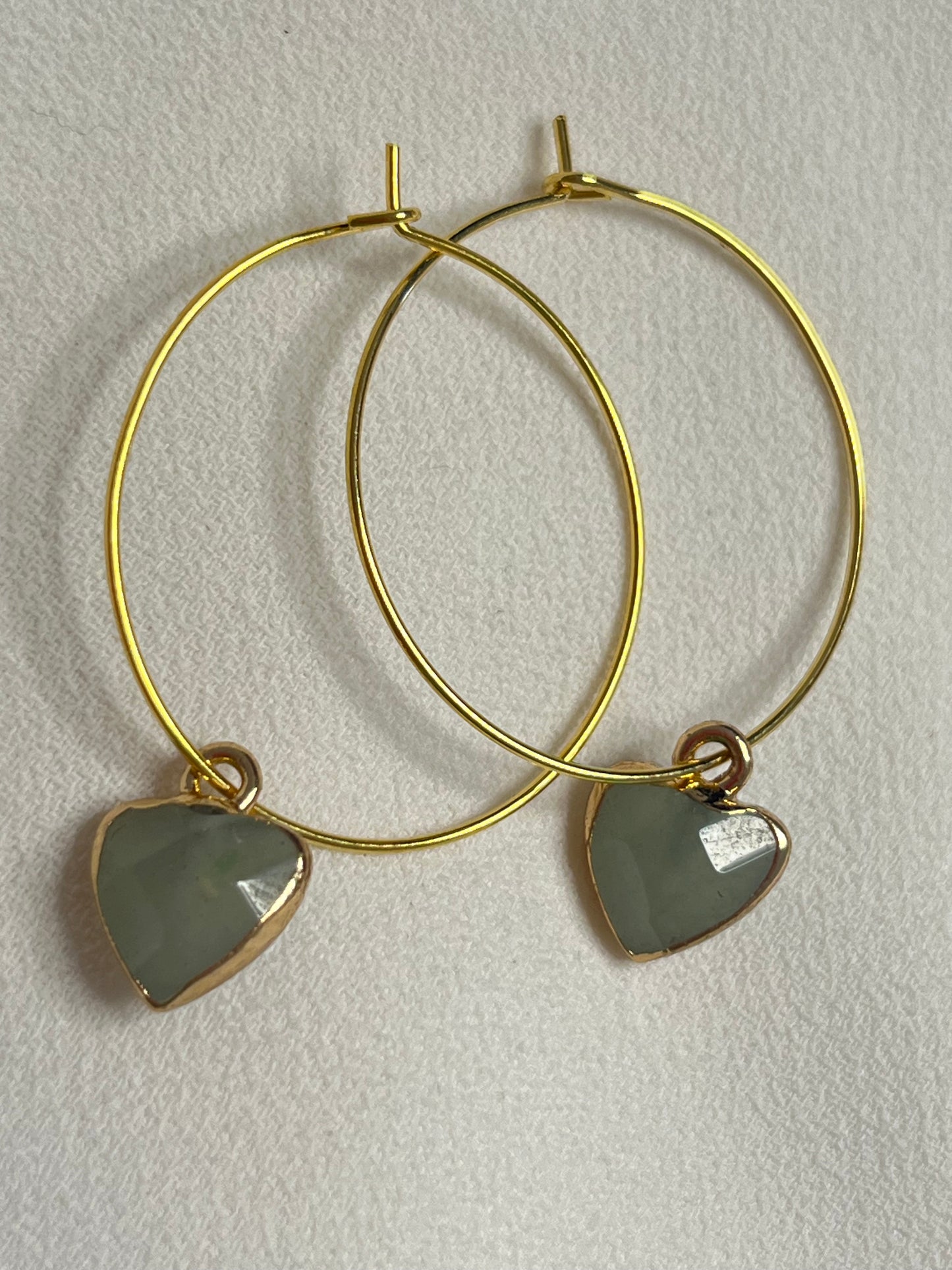 Sea green heart Hoops