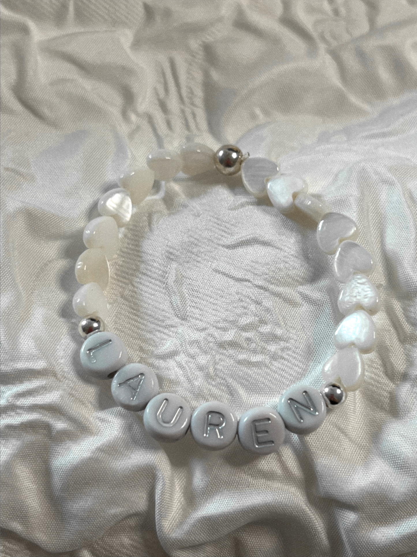 Heart shell  communion bracelet