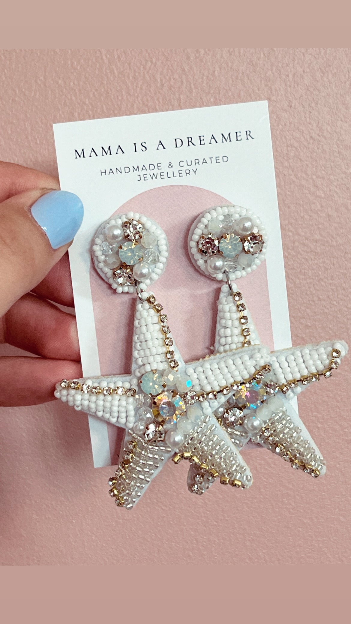 Beaded star fish earrings