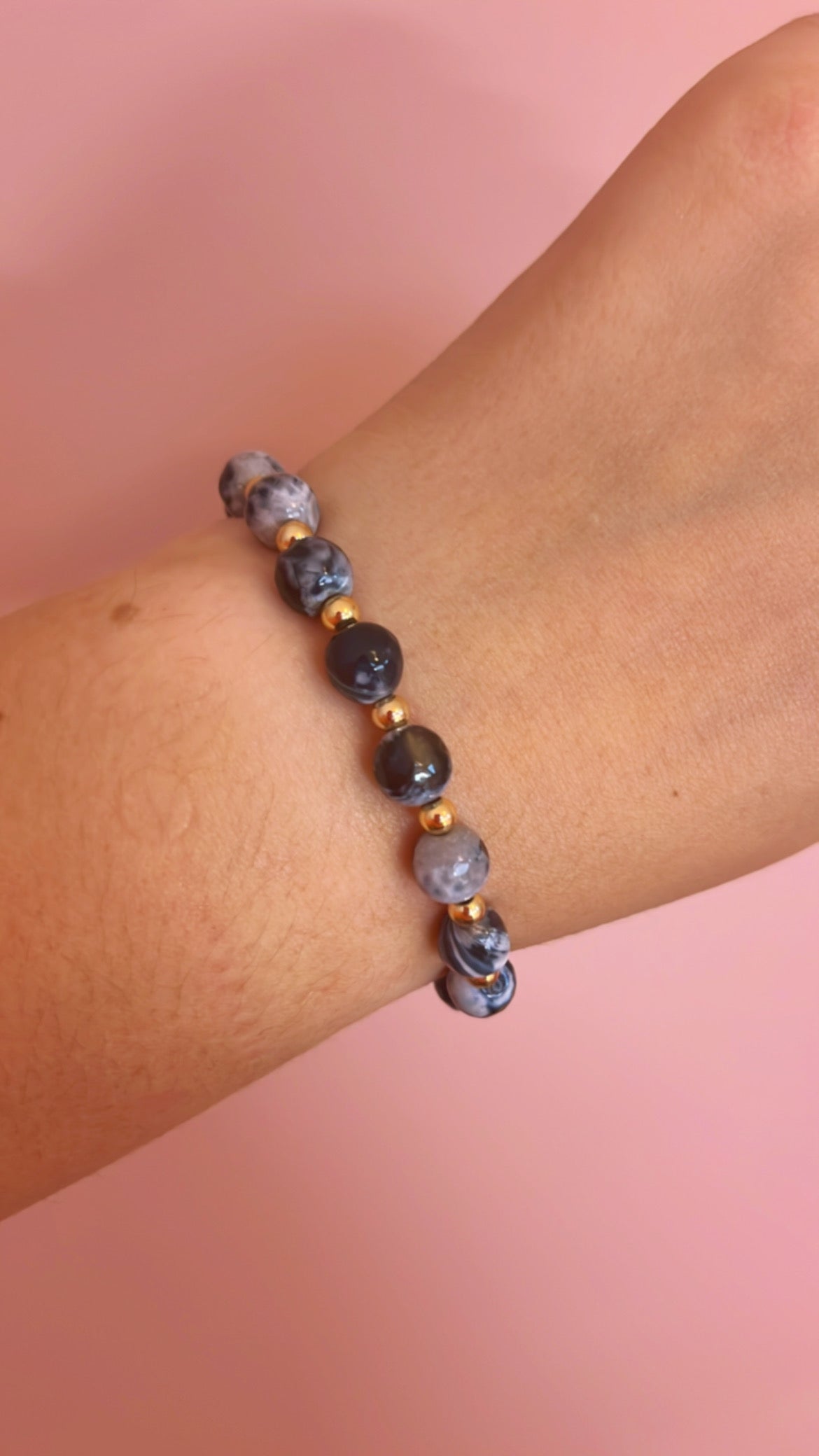 Obsidian & anthracite bracelet