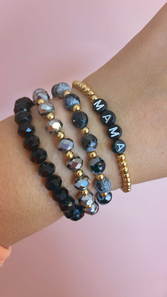 Obsidian & anthracite bracelet