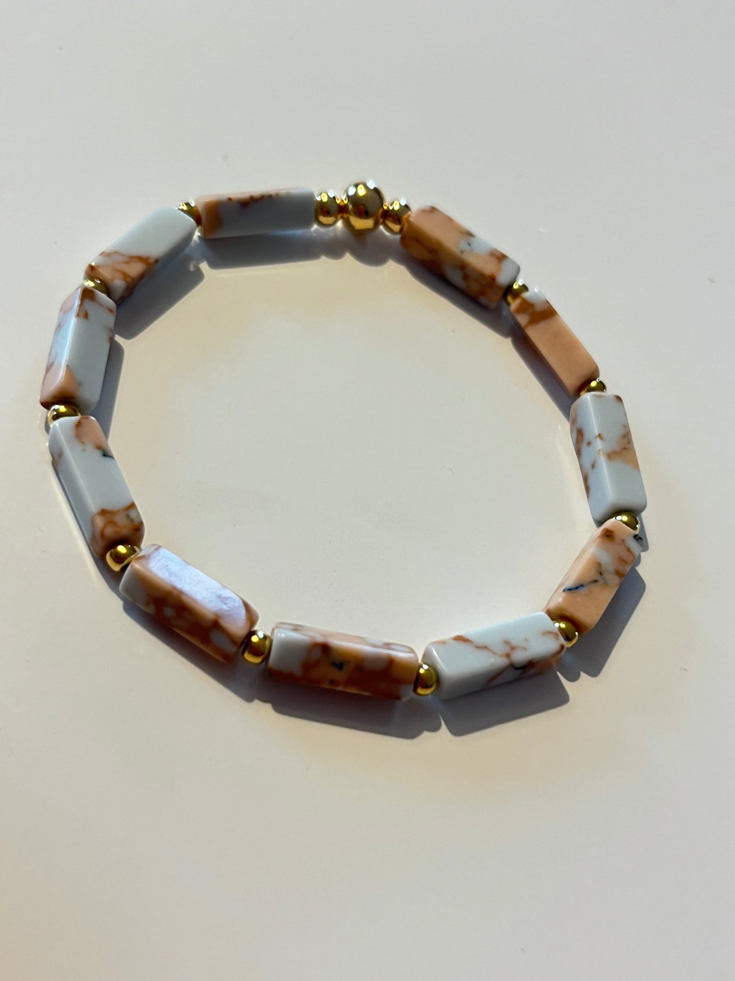 Peach marble bracelet