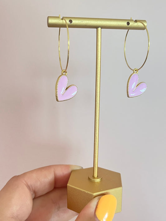 Pink heart drop charm