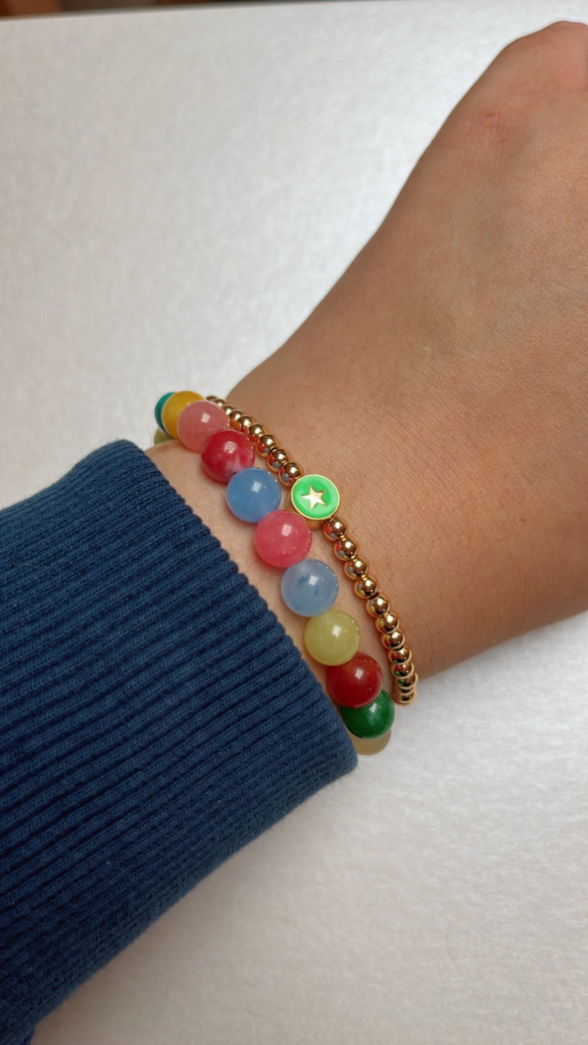 Multicoloured Jade bracelet