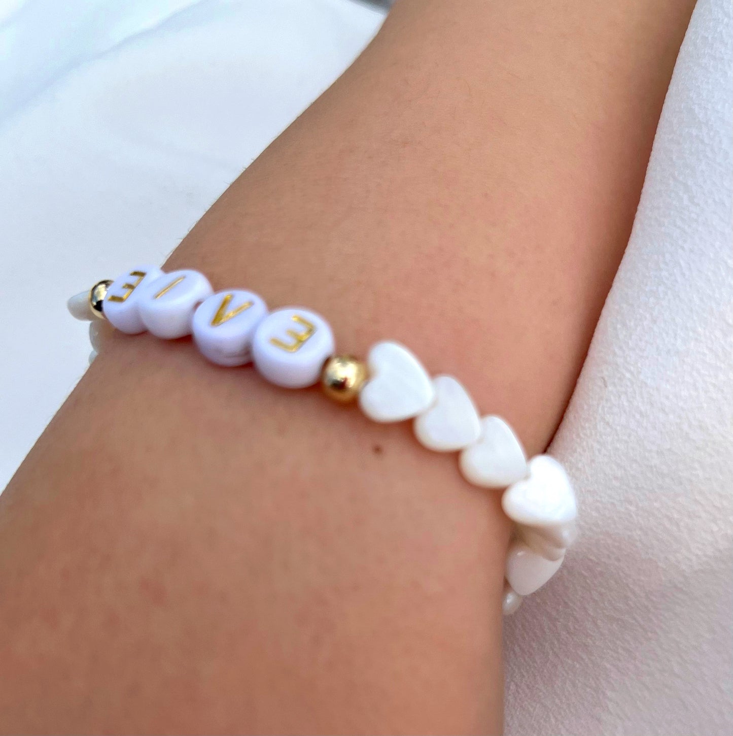 Heart shell  communion bracelet