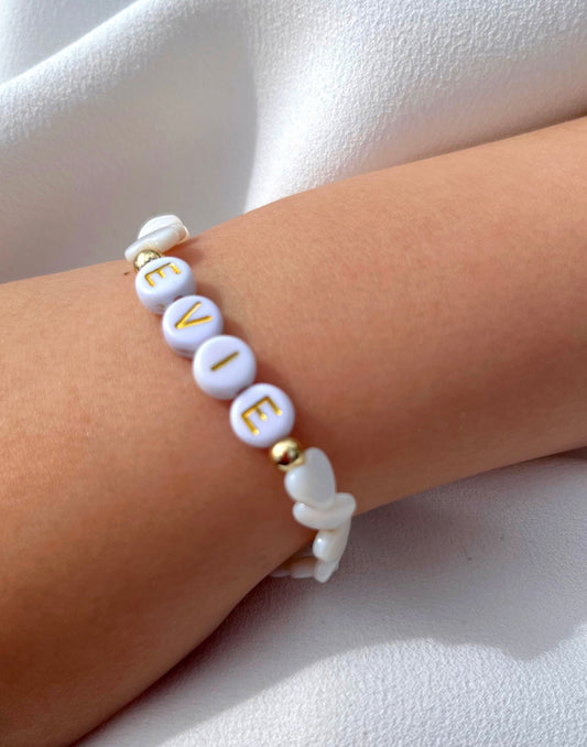 Heart shell  communion bracelet