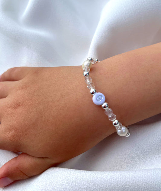 Crystal & silver communion bracelet