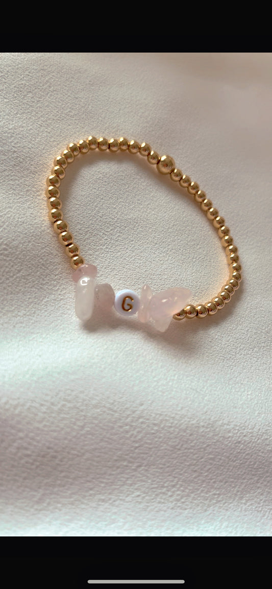 Rose Quartz chip bracelet