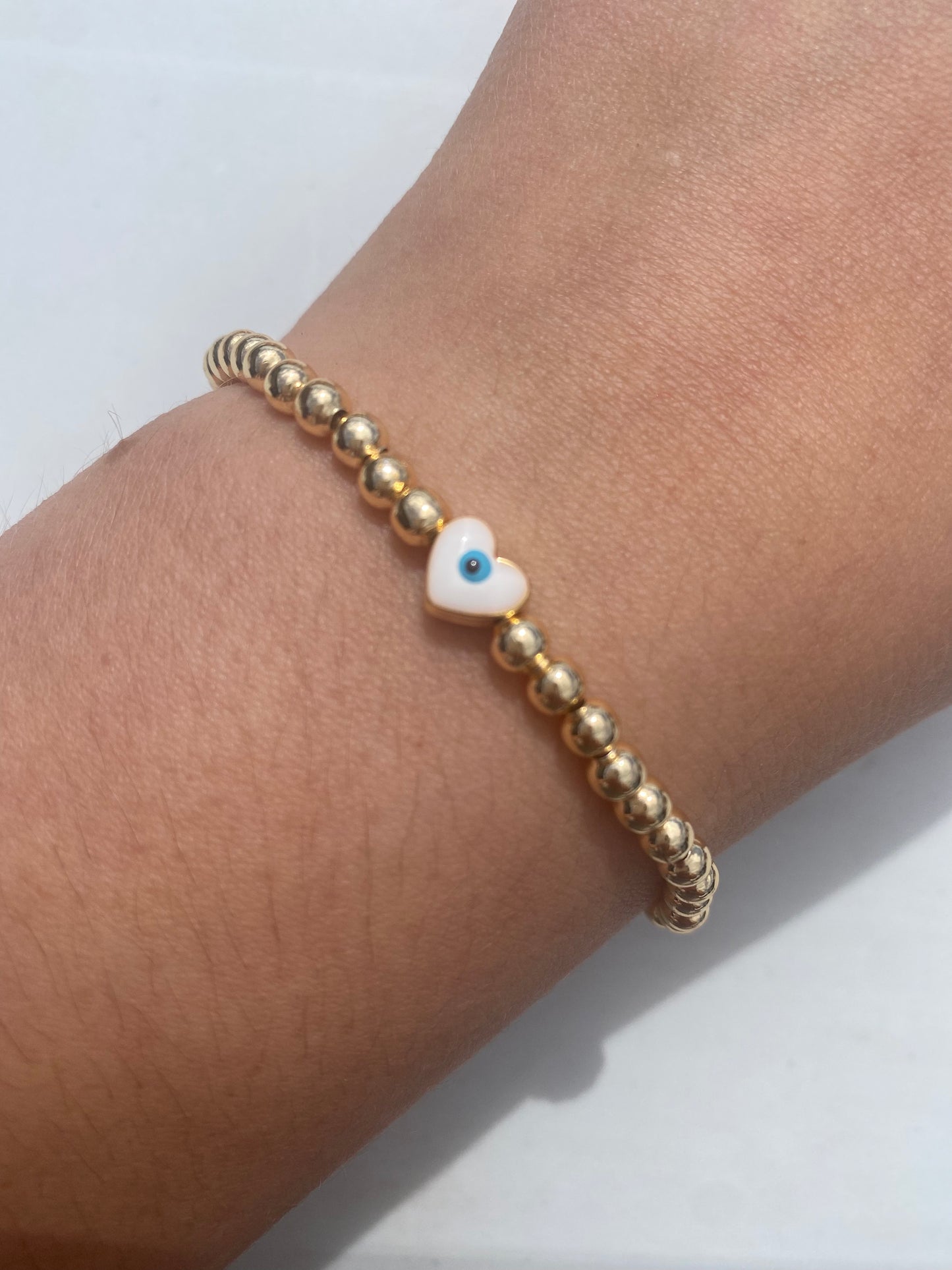 Evil Eye Gold beaded bracelet