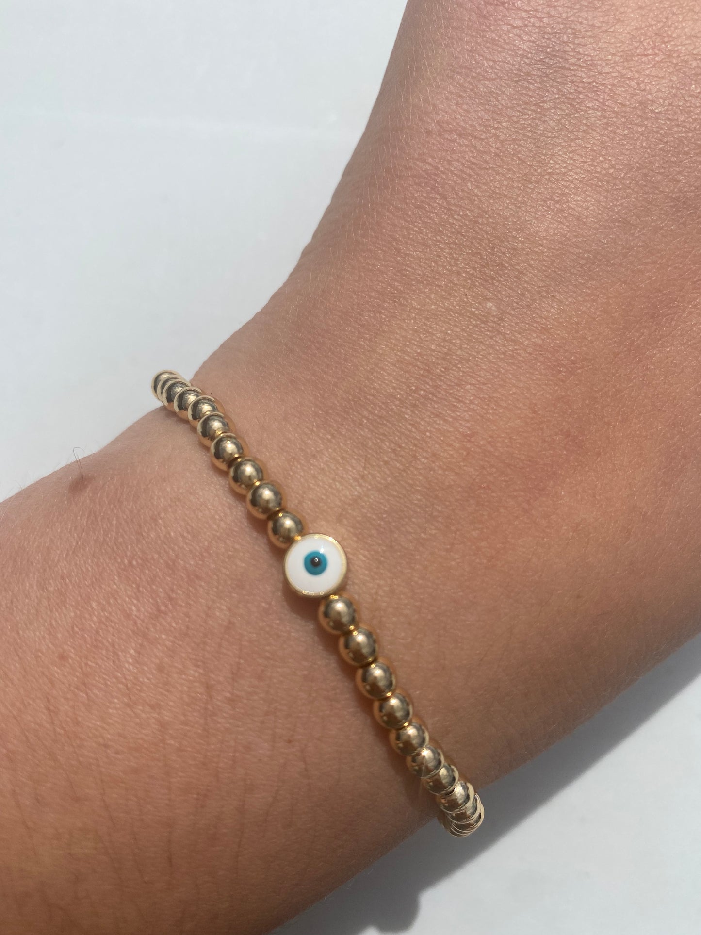 Evil Eye Gold beaded bracelet