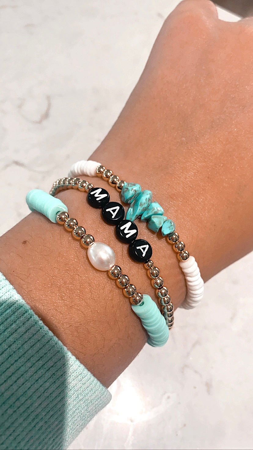 Personalised store bead bracelets